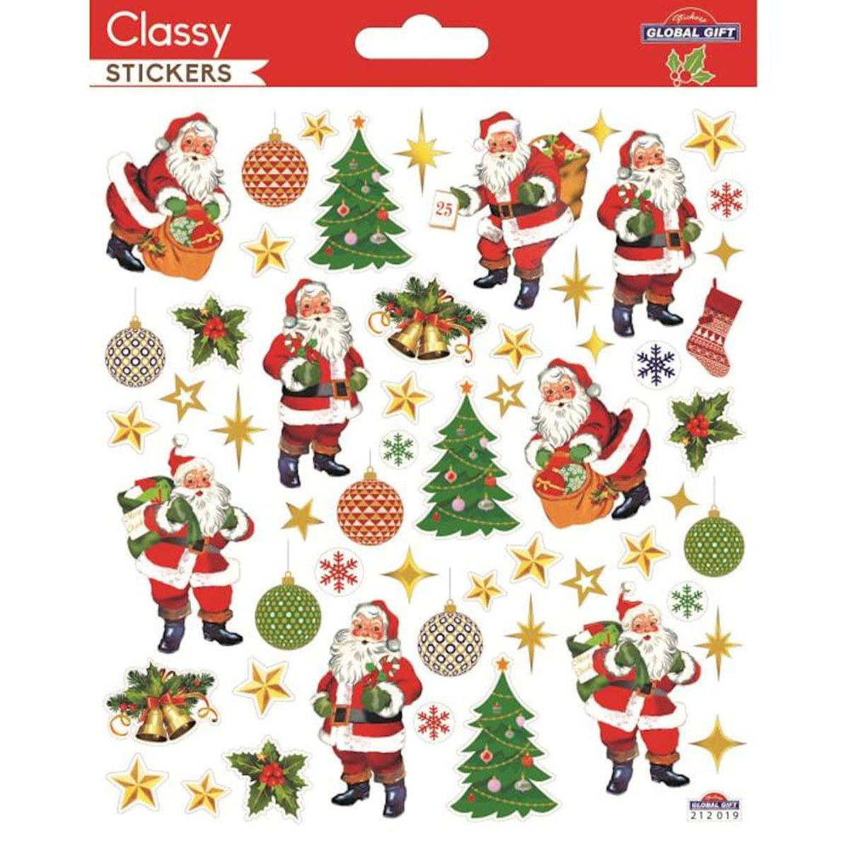 Εικόνα της Global Gift Αυτοκόλλητα Classy Christmas stickers 15x17cm 212019