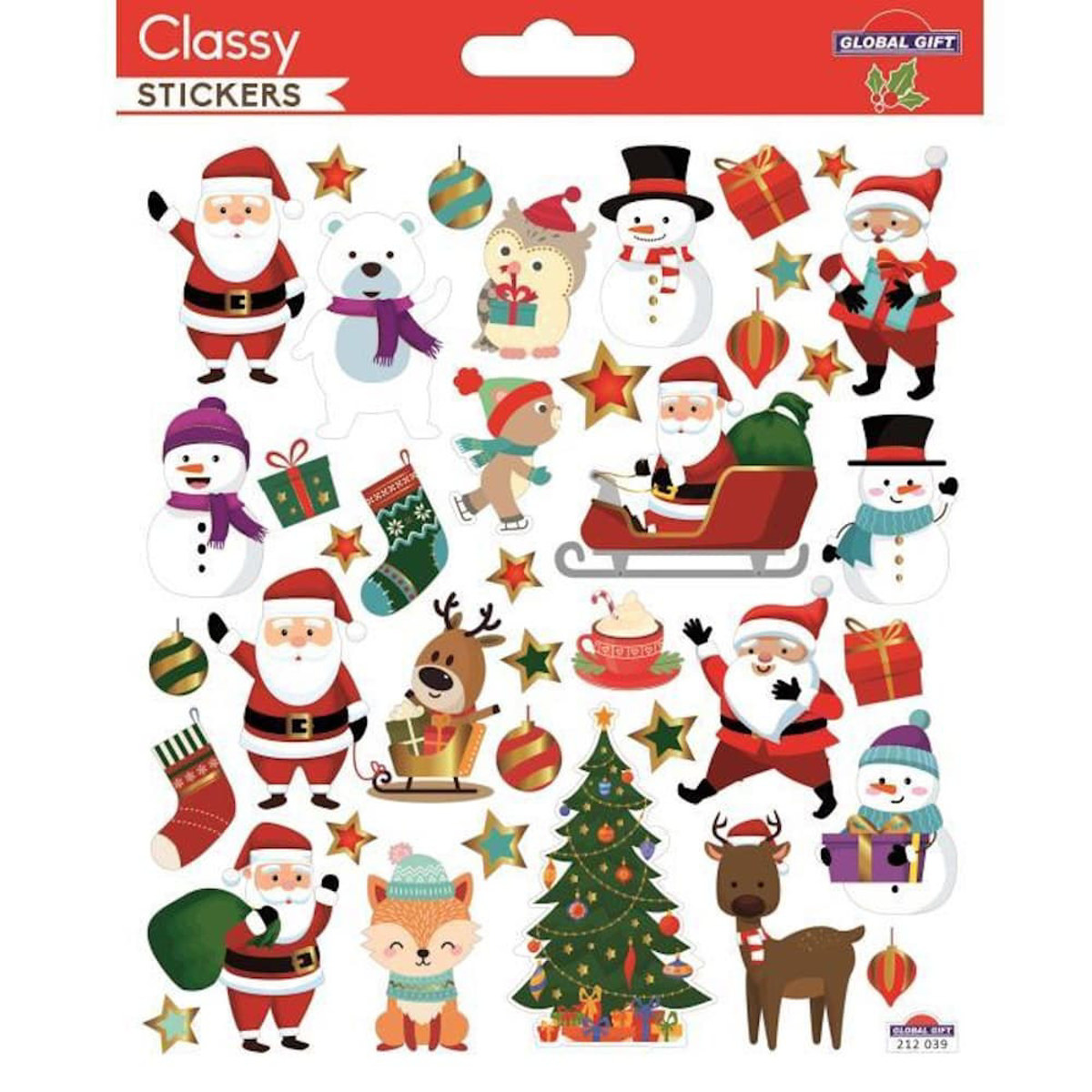 Εικόνα της Global Gift Αυτοκόλλητα Classy Christmas stickers 15x17cm 212039
