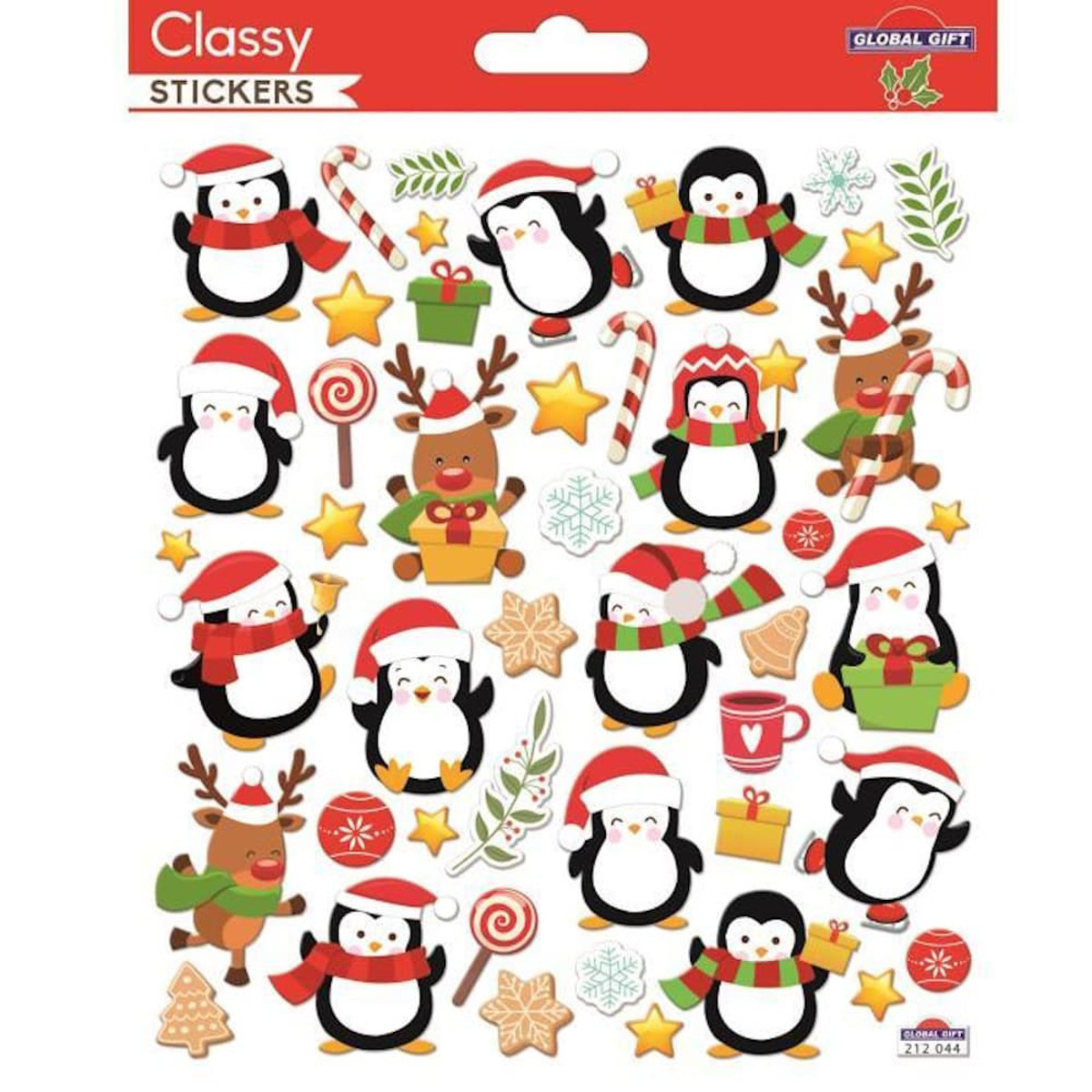 Εικόνα της Global Gift Αυτοκόλλητα Classy Christmas stickers 15x17cm 212044