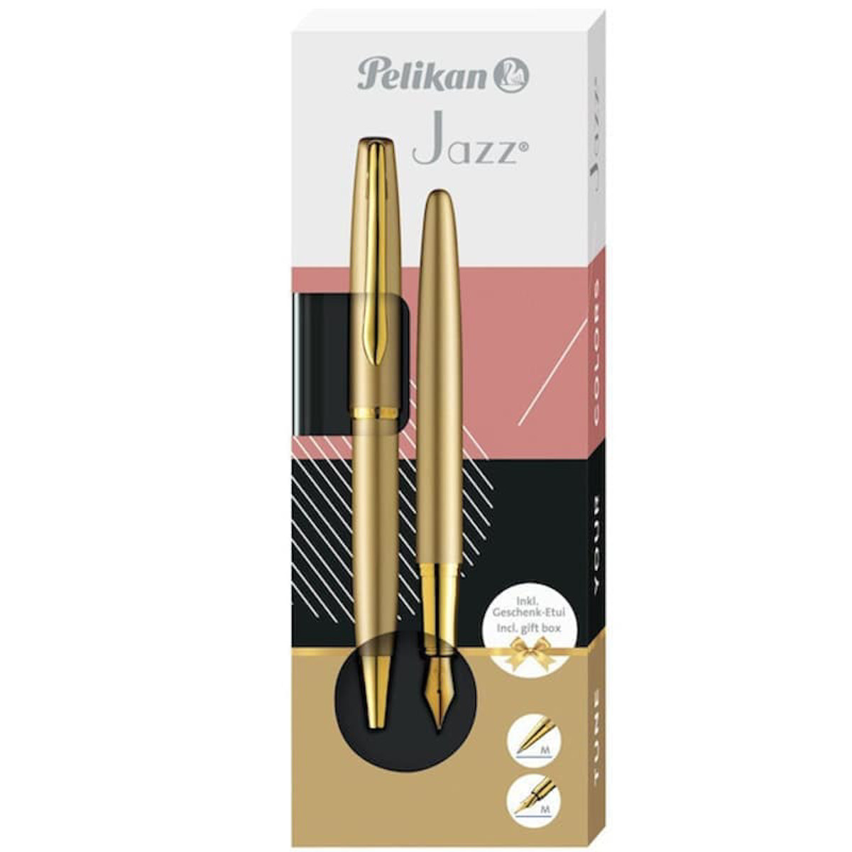 Εικόνα της Pelikan Σετ Στυλό με Πένα Jazz Noble Elegance Gold Gift Box  K/P36