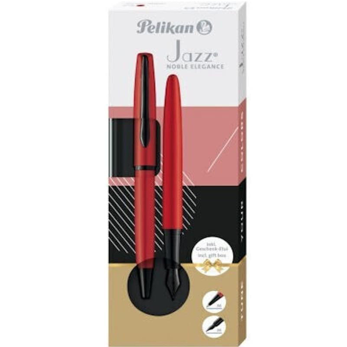 Εικόνα της Pelikan Σετ Στυλό με Πένα Jazz Noble Elegance Red Gift Box  K/P36